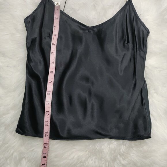 Massimo Black Elegant Layering Piece Sleek Versatile Silk Camisole Top Size P - Picture 10 of 11